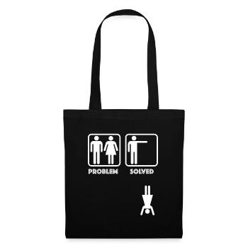 Problème résolu | drôles de dictons, sarcasme - Sac en tissu - noir - Devant