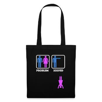 Problème résolu | drôles de dictons, sarcasme - Sac en tissu - noir - Devant