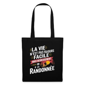 Heureusement on a la randonnée - Sac en tissu - noir - Devant