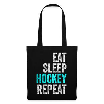 Eat Sleep Hockey Repeat hockey saying vintage - Tote Bag - black - Front