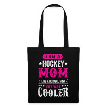 HOCKEY MOM Eishockey Mutter Mama Frau Geschenk - Stoffbeutel - Schwarz - Vorne