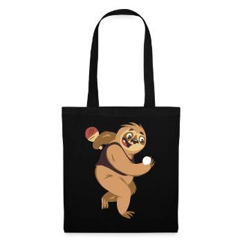 Tischtennis Outfit Damen Katze - Stoffbeutel - Schwarz - Vorne