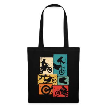 Dirt Bike Motocross Retro Enduro Supermoto - Sac en tissu - noir - Devant