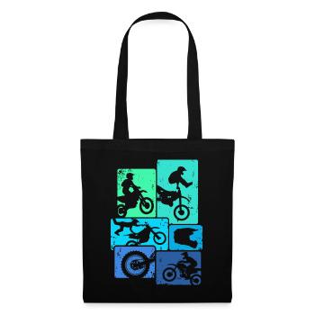 Dirt Bike Motocross Retro Enduro Supermoto - Sac en tissu - noir - Devant