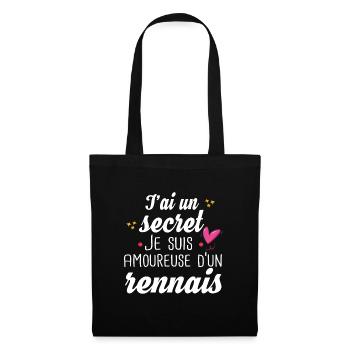 Rennais Rennes Femme Amoureuse Cadeau Amour Humour - Sac en tissu - noir - Devant