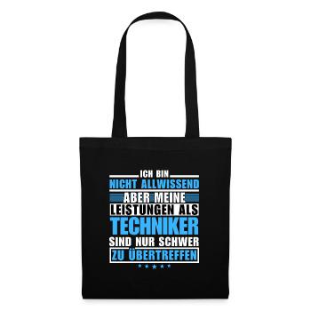 Unmatched performance as a technician - Tote Bag - black - Front