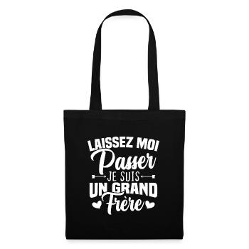 Laissez moi passer je suis un grand frère - Sac en tissu - noir - Devant