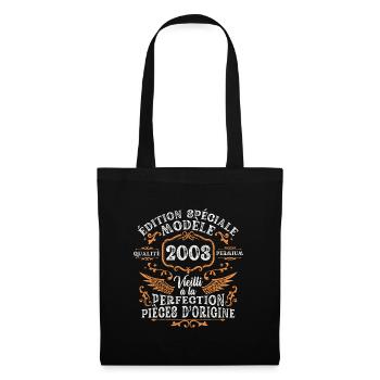 Rétro Cadeau Anniversaire 20 Ans Homme Femme 2003 - Sac en tissu - noir - Devant
