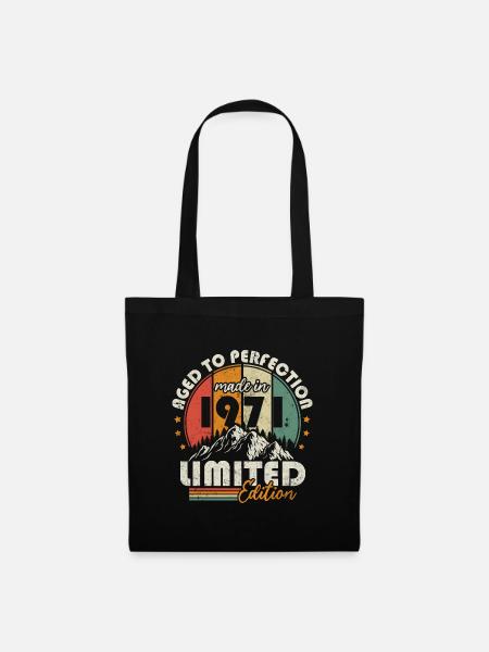 Vintage 1971 Vintage Retro Geburtstagsgeschenk - Stoffbeutel - Schwarz