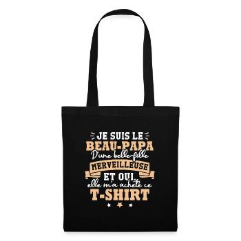Beau papa d une belle fille merveilleuse - Sac en tissu - noir - Devant