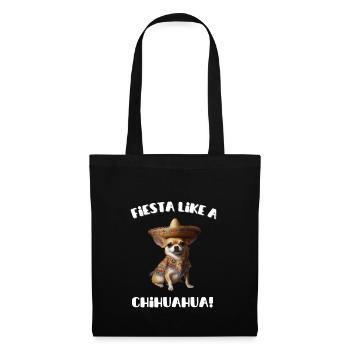 Chihuahua portant un sombrero Fiesta dicton - Sac en tissu - noir - Devant