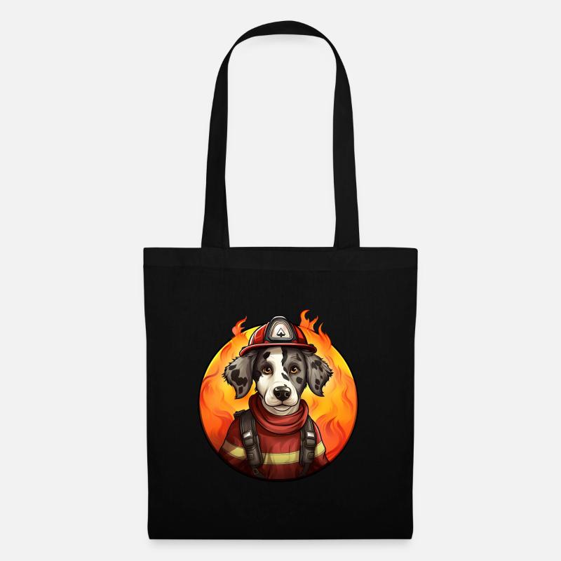 Hunde Feuerwehr - Stoffbeutel - Schwarz