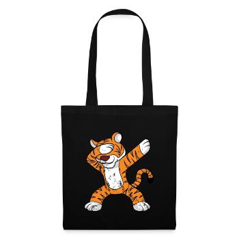 Retro Vintage Grunge Style Dabbing Dab Tiger - Stoffbeutel - Schwarz - Vorne
