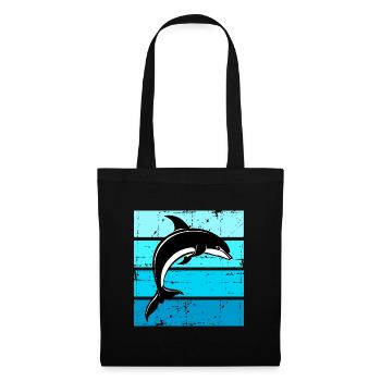 Delphin Ozean Meeres Walfisch Delphin - Stoffbeutel - Schwarz - Vorne