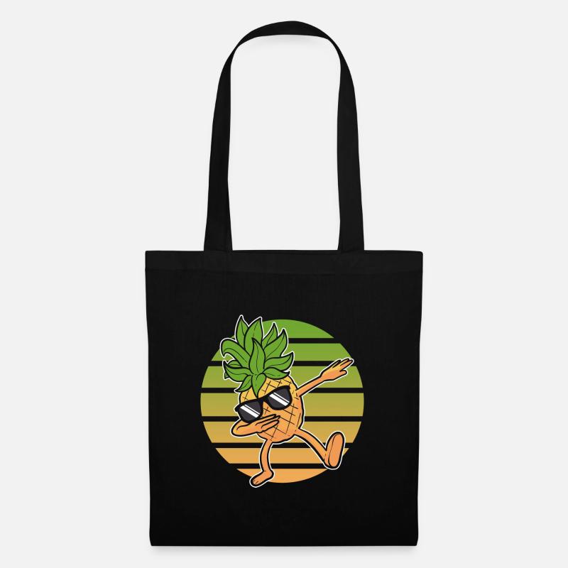 Ananas - Stoffbeutel - Schwarz