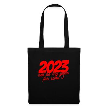 Joyeuse année 2023 - Sac en tissu - noir - Devant