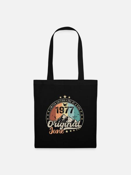 Juni 1977 Retro Vintage Geburtstagsgeschenk 1977 - Stoffbeutel - Schwarz