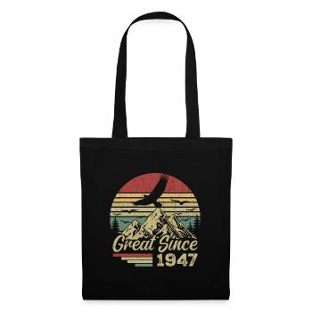Vintage 1947 Cadeau D’anniversaire 1947 Retro 1947 - Sac en tissu - noir - Devant