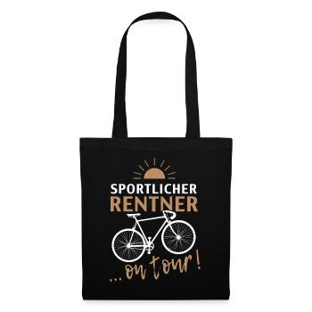 Rentner Rente Ruhestand Fahrrad Geschenk Rennrad - Stoffbeutel - Schwarz - Vorne