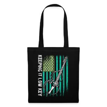 Plus de contrebasse basse avec drapeau américain - Sac en tissu - noir - Devant