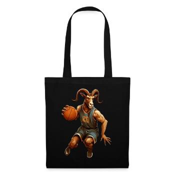 Chèvre de basket-ball - Sac en tissu - noir - Devant