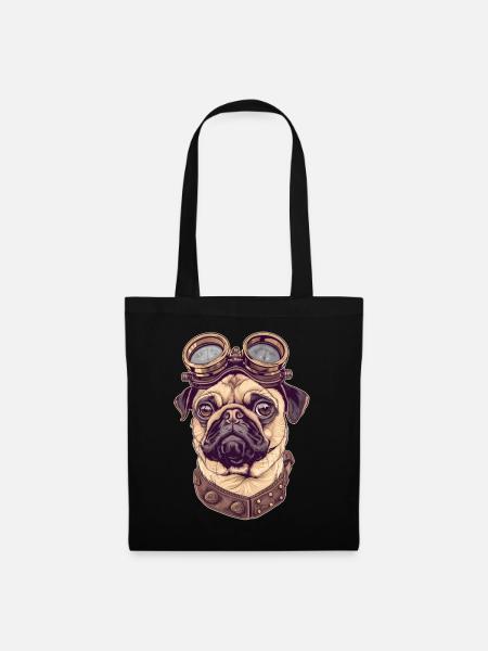 Steampunk Mops - Stoffbeutel - Schwarz
