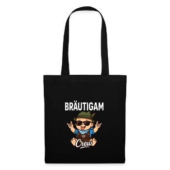 Bräutigam Crew – Witziges für den Polterabend - Stoffbeutel - Schwarz - Vorne
