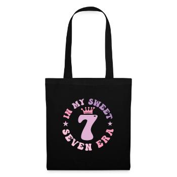 In My Sweet Seven Era 7th Birthday groovy 7th - Tote Bag - black - Front