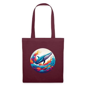 Protège la vie marine Rorqual bleu sur la roue chromatique - Sac en tissu - bordeaux - Devant