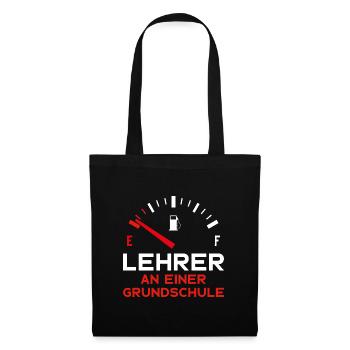 GRUNDSCHULLEHRER LUSTIG LEHRER GRUNDSCHULE - Stoffbeutel - Schwarz - Vorne