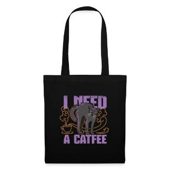 Catfee - Stoffbeutel - Schwarz - Vorne