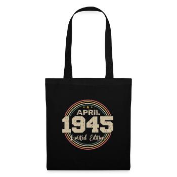 Avril 1945 Cadeau D'anniversaire Avril 1945 Retro - Sac en tissu - noir - Devant