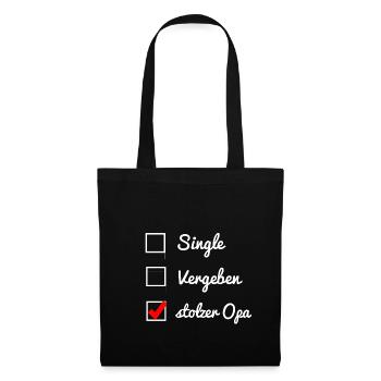 stolzer opa - Stoffbeutel - Schwarz - Vorne