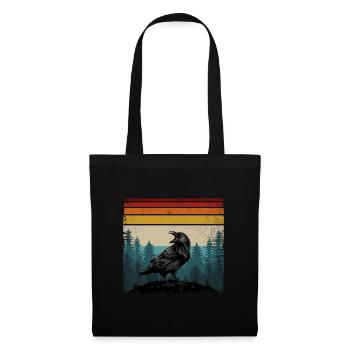 Couleurs rétro corbeau corbeau oiseau corbeau corbeau - Sac en tissu - noir - Devant
