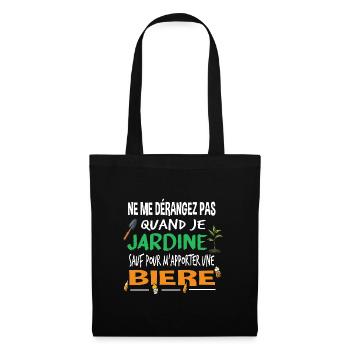 Jardiner Jardinage Bière Alcool Humour Cadeau Rhum - Sac en tissu - noir - Devant
