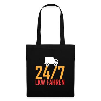 24/7 LKW fahren - Stoffbeutel - Schwarz - Vorne