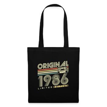 Original 1986 Jahrgang Vintage Retro Geburtstag - Stoffbeutel - Schwarz - Vorne