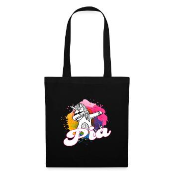 PIA - Beautiful name with dabbing unicorn - Tote Bag - black - Front