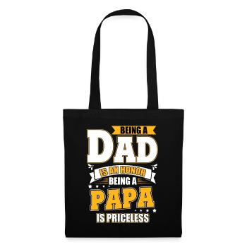 Honor to be a father Dad Priceless Family man - Tote Bag - black - Front