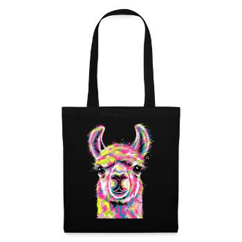 Alpaka Llama - Stoffbeutel - Schwarz - Vorne