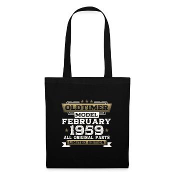 65. Geburtstag Oldtimer Februar Jahrgang 1959 - Stoffbeutel - Schwarz - Vorne