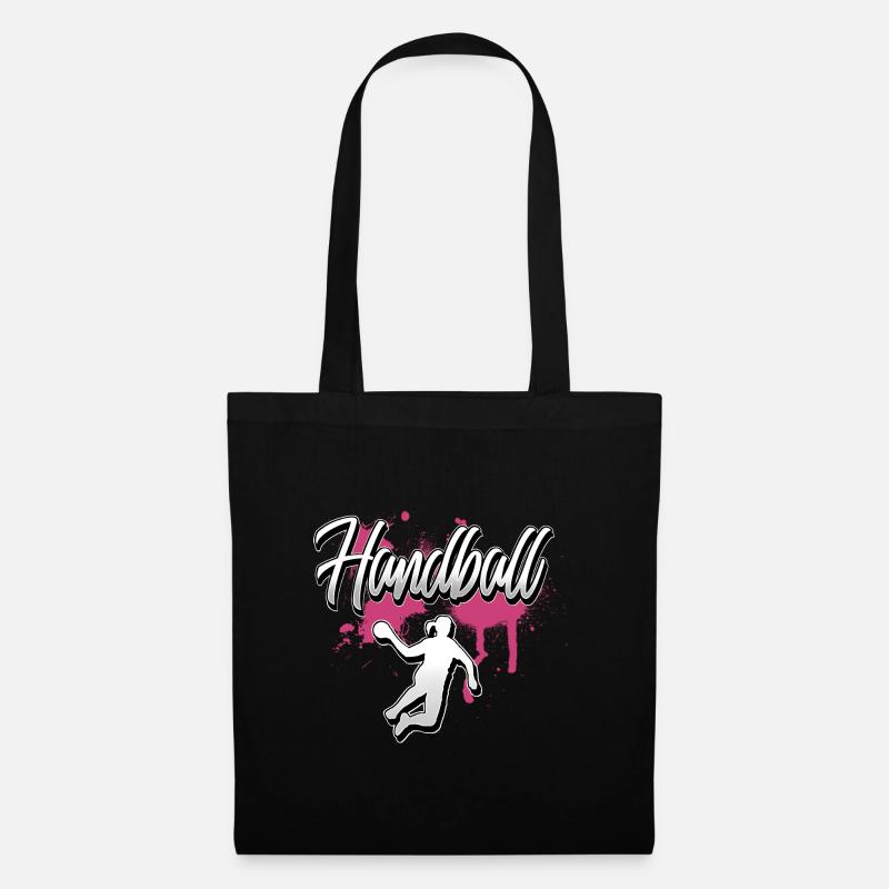 Handball Handballerin - Stoffbeutel - Schwarz