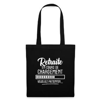 Retraite en cours de chargement veuillez patienter - Sac en tissu - noir - Devant