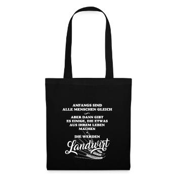 Landwirt-T-Shirt für Männer, Lebensplan f. Bauern - Stoffbeutel - Schwarz - Vorne