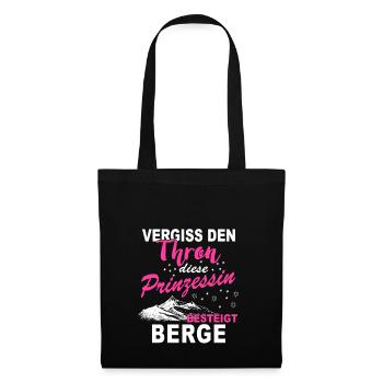 Berge Prinzessin Shirt · Berg · Wandern · Frau - Stoffbeutel - Schwarz - Vorne