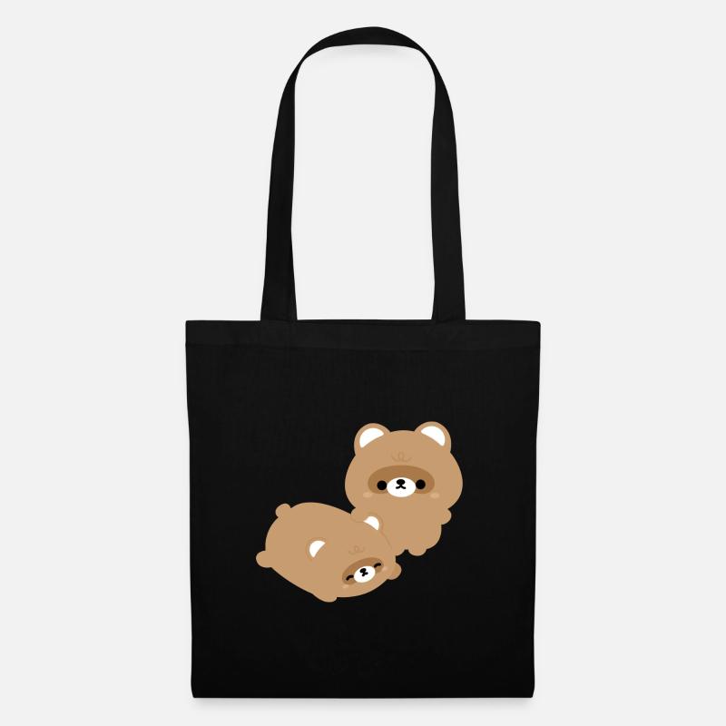 Biber-Pärchen - Stoffbeutel - Schwarz