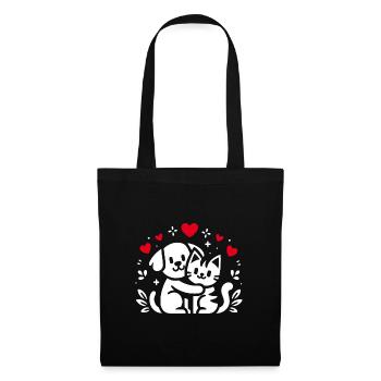 Amitié Amis Chiens et Chats Pour Toujours, - Sac en tissu - noir - Devant