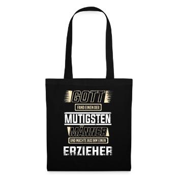 Erzieher, einer der mutigsten Männer der Welt - Stoffbeutel - Schwarz - Vorne