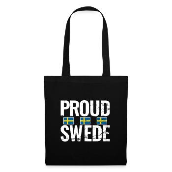 Fier Suédois Suède Vintage Drapeau Suédois - Sac en tissu - noir - Devant
