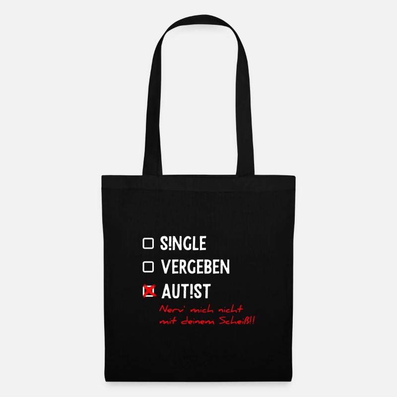 Single Vergeben Autist Asperger Syndrom Geschenk - Stoffbeutel - Schwarz